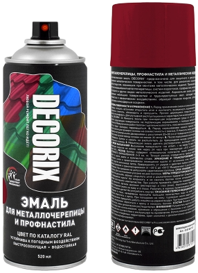 Decorix эмаль для металлочерепицы и профнастила Decorix эмаль для металлочерепицы и профнастила