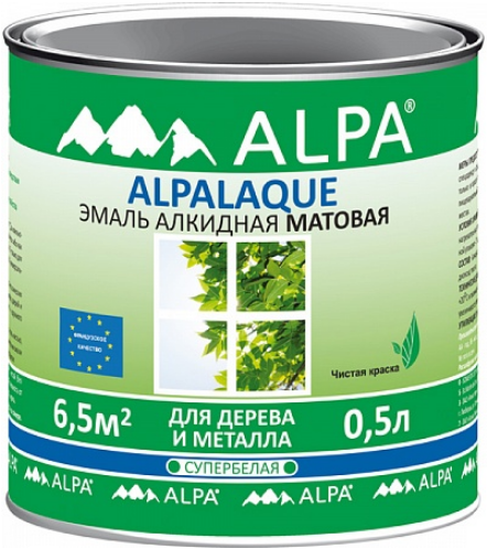 Alpa Alpalaque эмаль алкидная для дерева и металла супербелая Alpa Alpalaque эмаль алкидная для дерева и металла супербелая недорого с доставкой