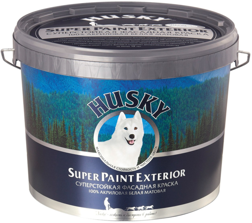 Хаски Super Paint Exterior суперстойкая фасадная краска 100% акриловая Хаски Super Paint Exterior суперстойкая фасадная краска 100% акриловая