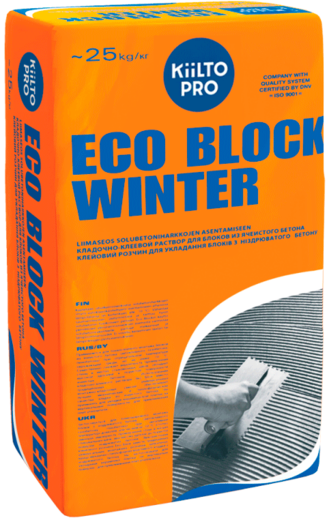 Kiilto Pro Eco Block Winter кладочно-клеевой раствор для блоков из ячеистого бетона