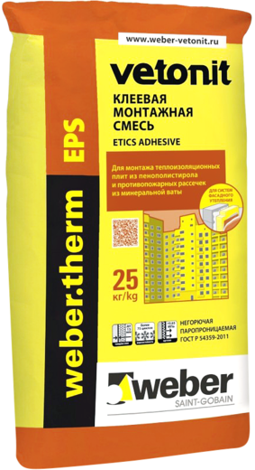 Вебер Ветонит Therm EPS клеевая монтажная смесь