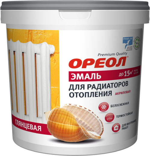 Ореол Premium Quality эмаль для радиаторов отопления акриловая Ореол Premium Quality эмаль для радиаторов отопления акриловая