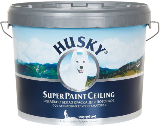 Хаски Super Paint Ceiling идеально белая краска для потолков 100% акриловая Хаски Super Paint Ceiling идеально белая краска для потолков 100% акриловая