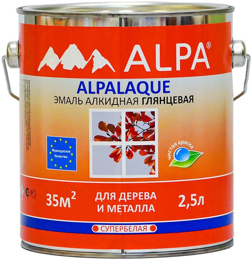 Alpa Alpalaque эмаль алкидная для дерева и металла супербелая Alpa Alpalaque эмаль алкидная для дерева и металла супербелая недорого с доставкой