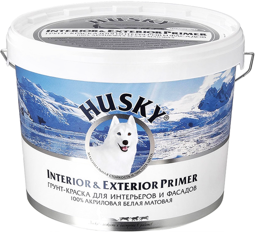 Хаски Interior & Exterior Primer грунт-краска для интерьеров и фасадов 100% акриловая