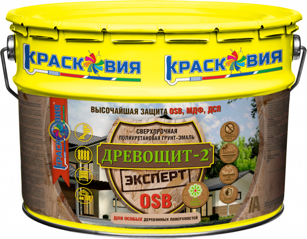 Древощит-2 Эксперт OSB (сверхпрочная полиуретановая грунт-эмаль без запаха для OSB)