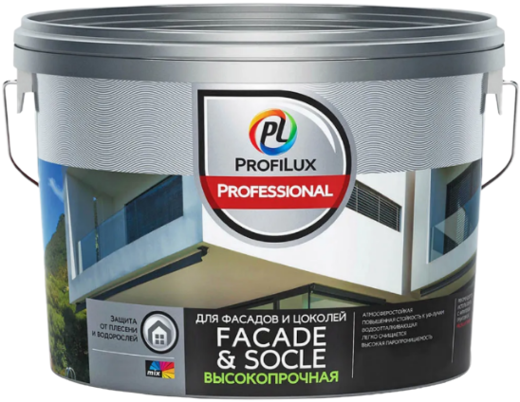 Профилюкс Professional Facade & Socle краска акриловая для фасадов и цоколей Профилюкс Professional Facade & Socle краска акриловая для фасадов и цоколей