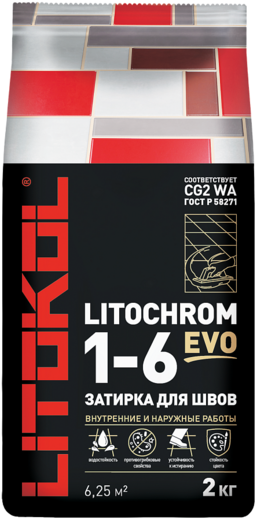 Литокол Litochrom 1-6 Evo цветная цементная затирка для швов Литокол Litochrom 1-6 Evo цветная цементная затирка для швов