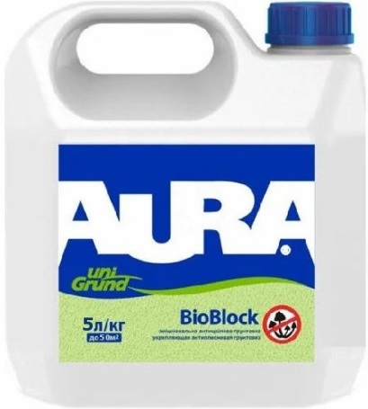 Аура Uni Grund Bioblock грунт глубокого проникновения 3 в 1 антиплесневый Аура Uni Grund Bioblock грунт глубокого проникновения 3 в 1 антиплесневый