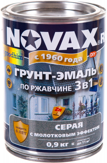 Goodhim Novax грунт-эмаль по ржавчине 3 в 1 с молотковым эффектом