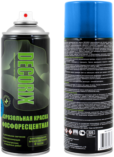 Decorix краска аэрозольная фосфоресцентная