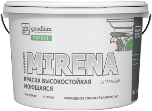 Goodhim Expert Mirena краска высокостойкая моющаяся супербелая Goodhim Expert Mirena краска высокостойкая моющаяся супербелая