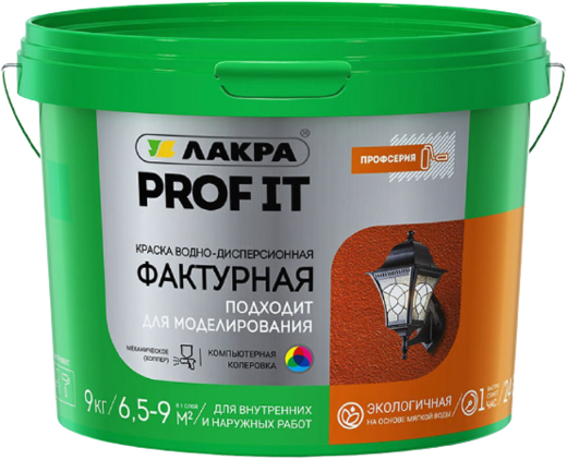 Лакра Prof It краска водно-дисперсионная фактурная Лакра Prof It краска водно-дисперсионная фактурная