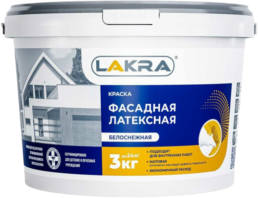 Лакра краска фасадная латексная Лакра краска фасадная латексная