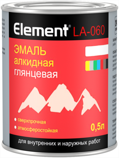 Alpa Element LA-060 эмаль алкидная глянцевая сверхпрочная атмосферостойкая Alpa Element LA-060 эмаль алкидная глянцевая сверхпрочная атмосферостойкая