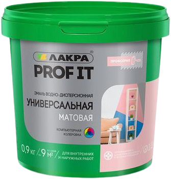 Лакра Prof It эмаль водно-дисперсионная универсальная матовая Лакра Prof It эмаль водно-дисперсионная универсальная матовая