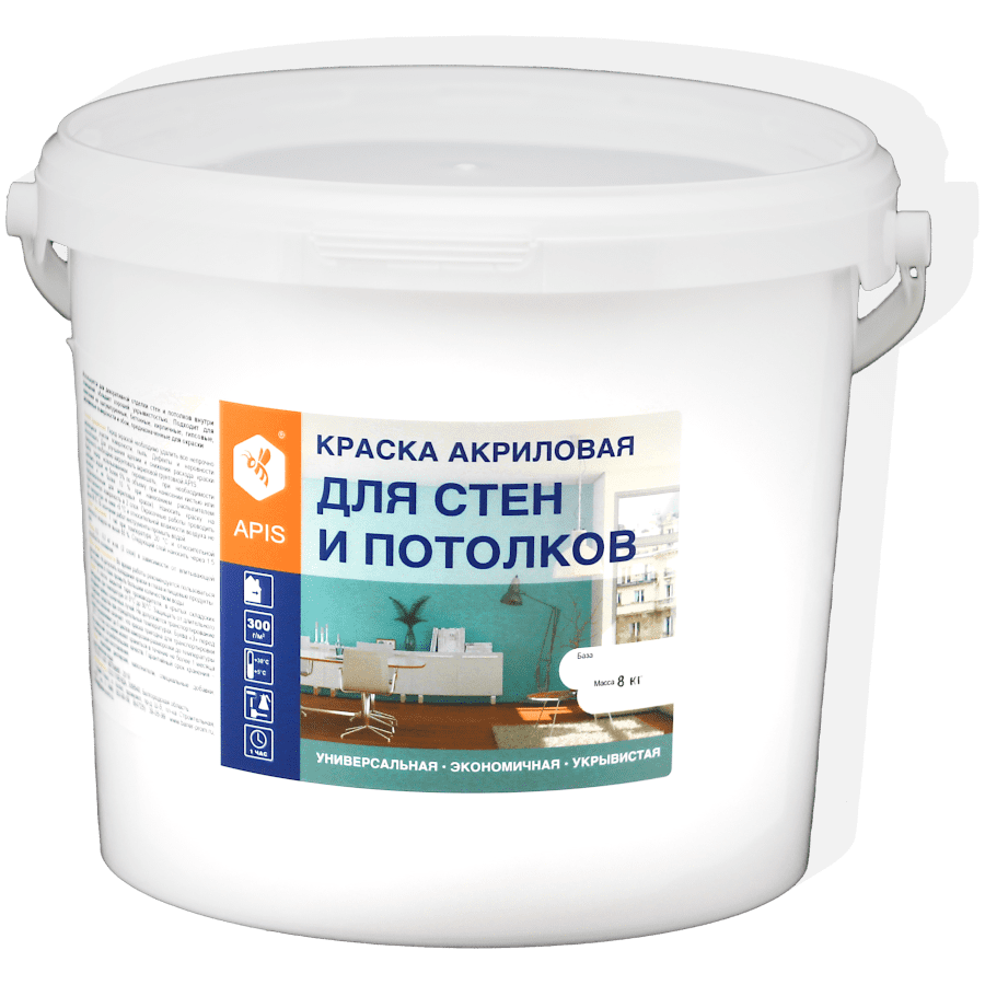 Краска акриловая APIS для стен и потолков