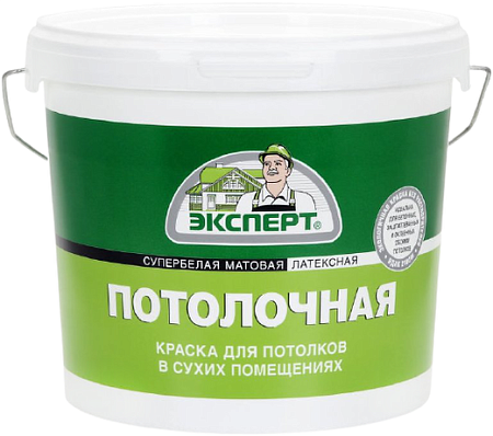 Эксперт Потолочная супербелая латексная водоэмульсионная краска Эксперт Потолочная супербелая латексная водоэмульсионная краска