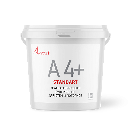 Аквест А-4+ STANDART - КРАСКА АКРИЛОВАЯ СУПЕРБЕЛАЯ ДЛЯ СТЕН И ПОТОЛКОВ Аквест А-4+ STANDART - КРАСКА АКРИЛОВАЯ СУПЕРБЕЛАЯ ДЛЯ СТЕН И ПОТОЛКОВ недорого с доставкой