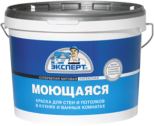 Эксперт Моющаяся супербелая водоэмульсионная латексная краска недорого с доставкой