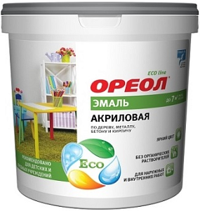 Ореол Eco Line эмаль акриловая по дереву, металлу, бетону и кирпичу недорого с доставкой