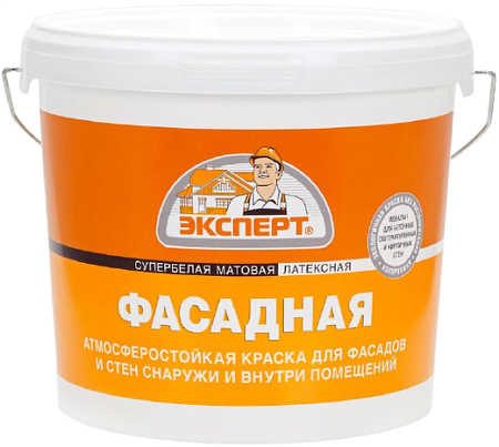Эксперт Фасадная супербелая латексная атмосферостойкая краска Эксперт Фасадная супербелая латексная атмосферостойкая краска