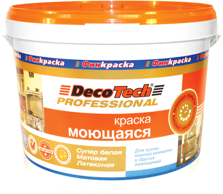 Decotech Professional краска моющаяся латексная Decotech Professional краска моющаяся латексная