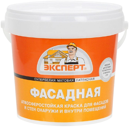 Эксперт Фасадная супербелая латексная атмосферостойкая краска Эксперт Фасадная супербелая латексная атмосферостойкая краска