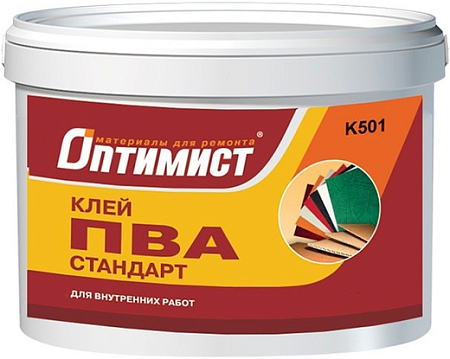 Оптимист ПВА K 501 Стандарт клей для внутренних работ Оптимист ПВА K 501 Стандарт клей для внутренних работ