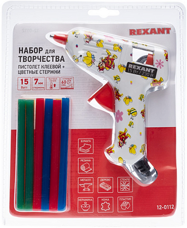Rexant пистолет клеевой с набором цветных стержней Rexant пистолет клеевой с набором цветных стержней недорого с доставкой