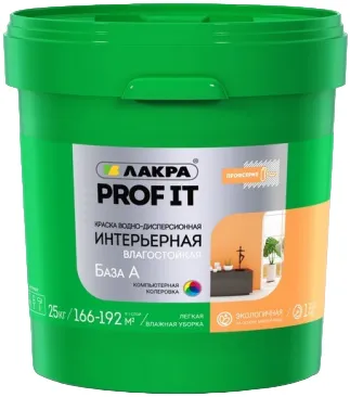 Лакра Prof It краска водно-дисперсионная интерьерная влагостойкая Лакра Prof It краска водно-дисперсионная интерьерная влагостойкая