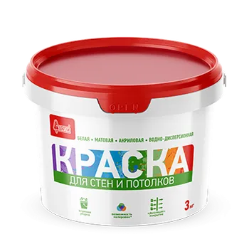 Краска "Для стен и потолков" 3 кг Краска "Для стен и потолков" 3 кг недорого с доставкой