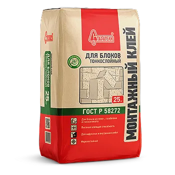 Монтажный клей для блоков тонкослойный 25 кг Монтажный клей для блоков тонкослойный 25 кг недорого с доставкой