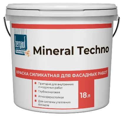 MINERAL TECHNO Краска силикатная для фасадных работ MINERAL TECHNO Краска силикатная для фасадных работ недорого с доставкой