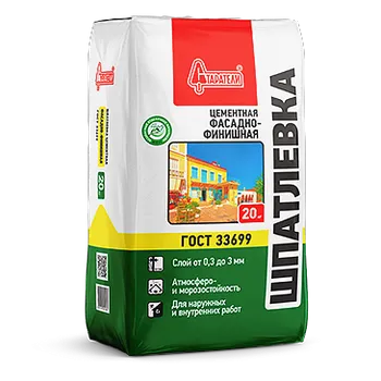 Шпатлевка цементная "Фасадно-финишная" 20 кг Шпатлевка цементная "Фасадно-финишная" 20 кг недорого с доставкой