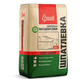 Шпатлевка цементная "Фасадная" серая 20 кг Шпатлевка цементная "Фасадная" серая 20 кг недорого с доставкой
