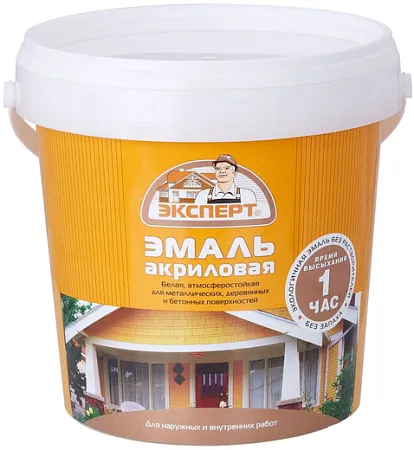 Эксперт эмаль акриловая белая атмосферостойкая Эксперт эмаль акриловая белая атмосферостойкая