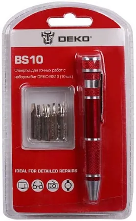 Deko BS10 отвертка для точных работ с набором бит Deko BS10 отвертка для точных работ с набором бит недорого с доставкой