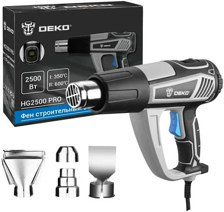 Deko HG2500 PRO фен строительный с LCD дисплеем Deko HG2500 PRO фен строительный с LCD дисплеем недорого с доставкой