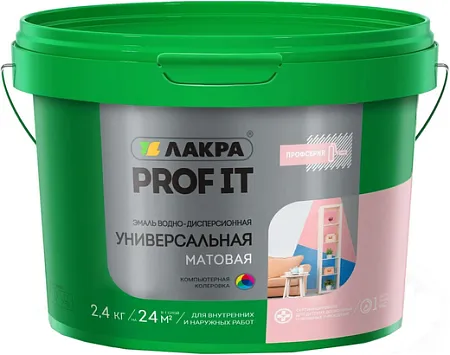 Лакра Prof It эмаль водно-дисперсионная универсальная матовая Лакра Prof It эмаль водно-дисперсионная универсальная матовая