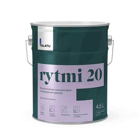 TALATU rytmi 20 влагостойкая полуматовая краска База А TALATU rytmi 20 влагостойкая полуматовая краска База А