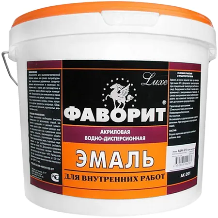 Фаворит Luxe ВД-АК-21 ЭГ эмаль акриловая водно-дисперсионная для внутренних работ Фаворит Luxe ВД-АК-21 ЭГ эмаль акриловая водно-дисперсионная для внутренних работ