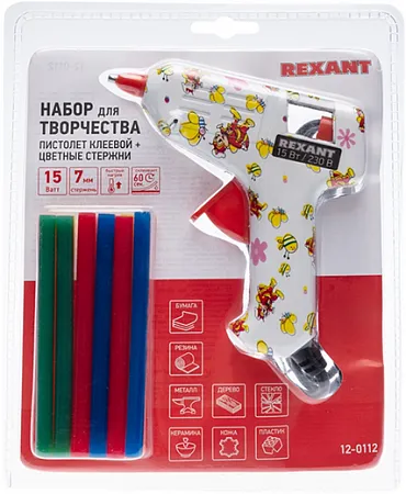 Rexant пистолет клеевой с набором цветных стержней Rexant пистолет клеевой с набором цветных стержней недорого с доставкой