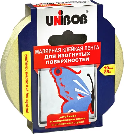 Unibob Профи малярная клейкая лента для изогнутых поверхностей Unibob Профи малярная клейкая лента для изогнутых поверхностей